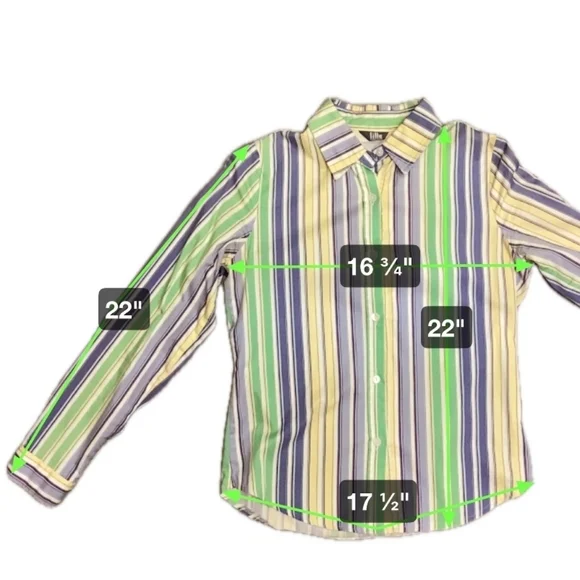 [EUC] Bright Stripe Blouse Size S - Picture 7 of 9